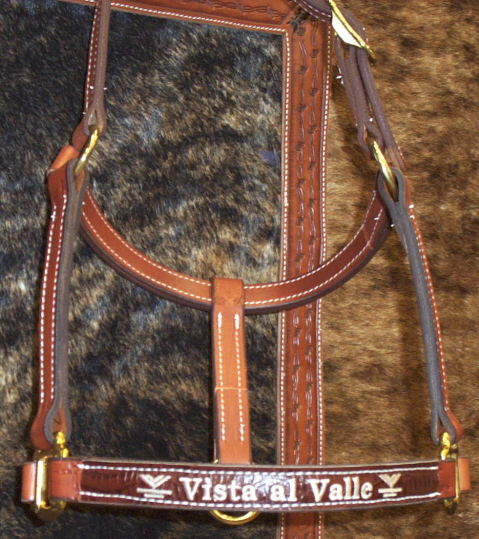 *AT LEAST 4 WKS DELIVERY* One Inch Leather Embroidered Halter 